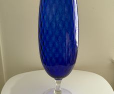 Huge 46cm Vintage Italian Empoli Cobalt Blue - Art Glass Floor Vase