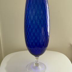 Huge 46cm Vintage Italian Empoli Cobalt Blue - Art Glass Floor Vase