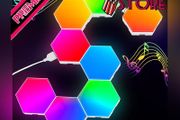 Hexagon Lights Gaming - 8 Pack RGB Led Hex Light Panels Hexagon Smart Wall Lights Sync to Music for Room Bar Decor Gaming Setup (FREE SHIPPING)
