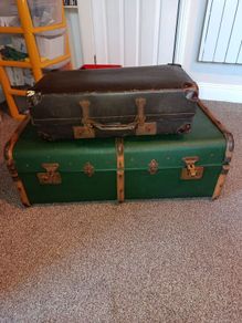 Vintage luggage and bedroom chest