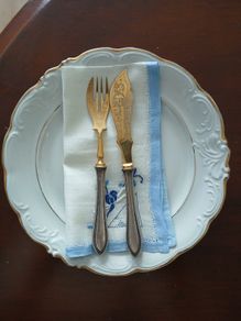 Antique French Silver Plated Knife and Fork