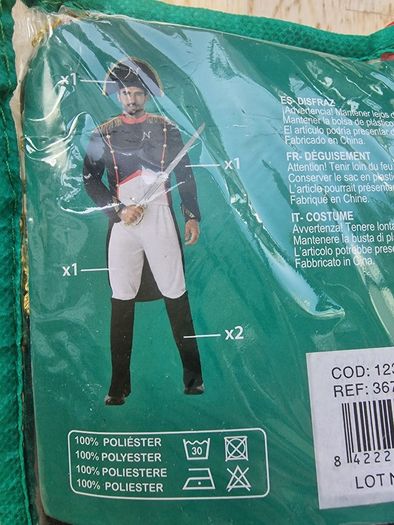 Napoleon Bonaparte Men's Costume XL - Atosa French Emperor (Full Set)
