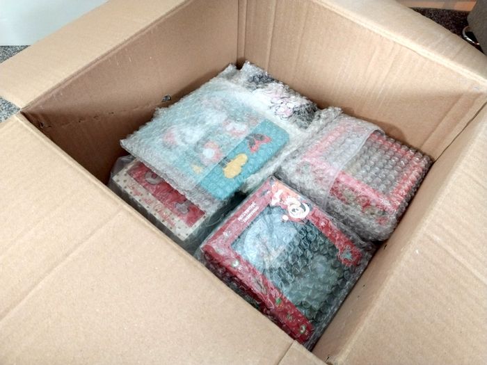 Box Of New as New Disney Christmas Ornaments and Gifts