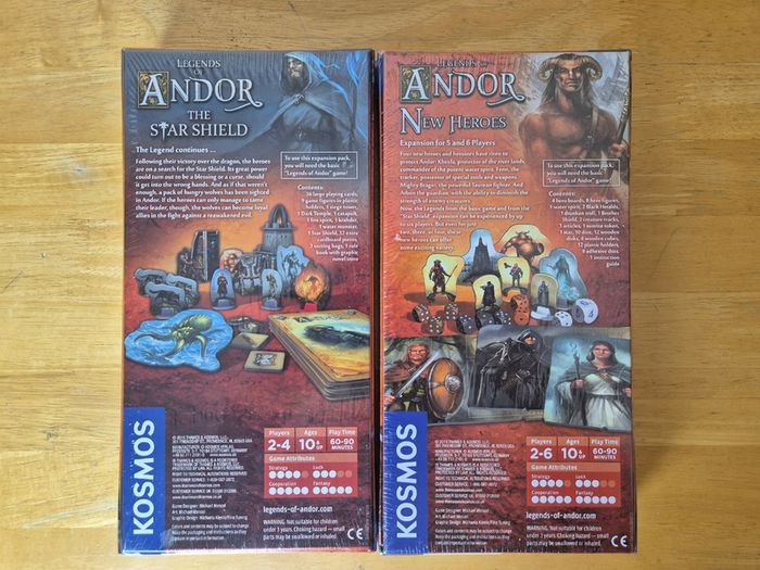 Legends of Andor Board Game Expansions Set (The Star Shield & New Heroes) - Brand New Sealed