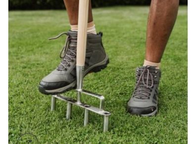 Kent & Stowe Stainless Steel Lawn Aerator 4 Prong