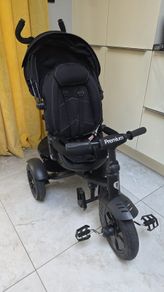 QPlay Premium 6-in-1 Trike Stroller (All Black Edition) + Rain Cover