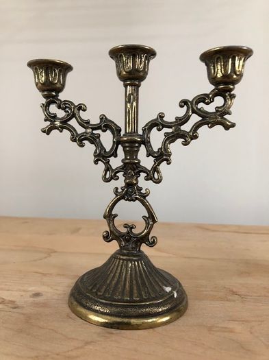 Italian brass mini candelabras
