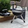 George Foreman 14inch  Compact Portable Round Charcoal BBQ, Adjustable Air Vent, Lightweight & Integrated Handle with Chrome Grill Image 7