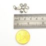 Vintage 935 Sterling Silver & Cubic Zirconia Flower Pendant Image 9