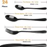 Cutlery Set, Black or Rainbow 24 Piece Stainless Steel Flatware Set, Silverware Dinnerware Set Service for 6, Tableware Cutlery Include Knife/Fork/Spoon/Teaspoon for Home with Gift Box Image 5
