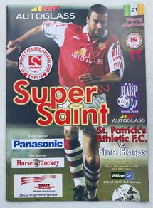 Very Rare 1998 St. Patrick's Athletics v Finn Harps - League of Ireland Premier Division Programme