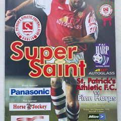 Very Rare 1998 St. Patrick's Athletics v Finn Harps - League of Ireland Premier Division Programme