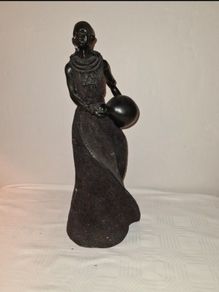 African Woman with water jug statue