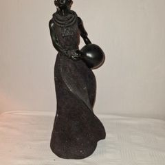 African Woman with water jug statue