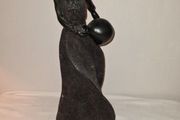 African woman with water jug statue