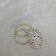 3 Cute Beaded Bracelets [Cream][Comes with FREE sticker]