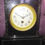 Antique polished slate mantel clock. Image 2