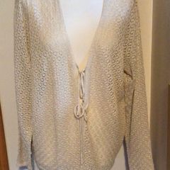 Yours Ladies cream sparkle crochet style cardigan size 18/20 includes Post