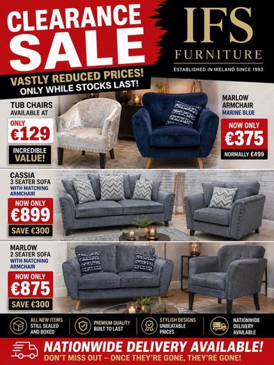 Massive Sofa & Armchair Clearance Sale