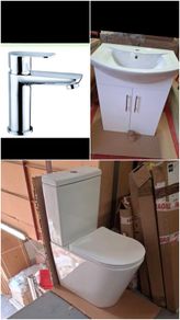 Modern bathroom suite package toilet, unit, tap