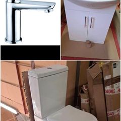 Modern bathroom suite package toilet, unit, tap