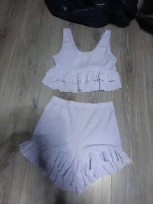 lilac matching top and shorts set
