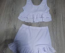 lilac matching top and shorts set