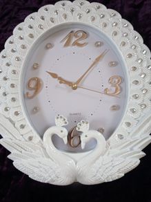 Beautiful Big, Oval Peacock Clock, pwo