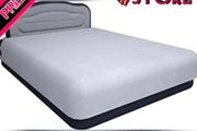 AIR Bed Deluxe - Self-Inflating Airbed with Custom Fitted Sheet Included - Great Guest Bed, Camping Mattress - Built-in Pump &amp; Headboard - Available in UK Single, Double &amp; King - Double Size (FREE POSTAGE)