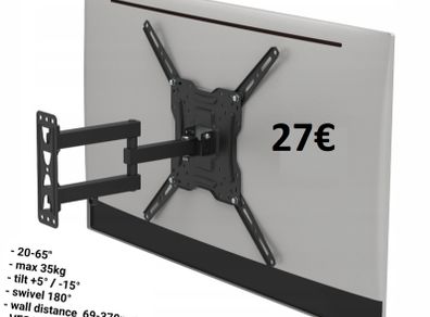 TV Wall Mount Bracket Tilt Swivel 20" - 65" TV