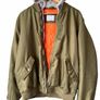Vintage Y2K Style Bershka MA-1 Bomber Jacket XL Khaki Orange Lined Oversized Streetwear Image 10