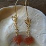 Sunstone earrings,Gold earrings, Gemstone earrings,Gift Image 3