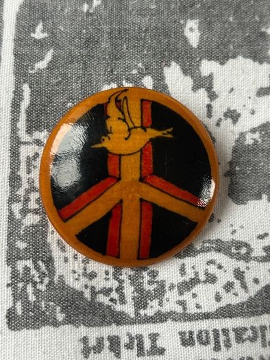 Vintage Handmade Peace Symbol Brooch