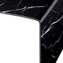 Coffee Table Black Marble 50x50x45 cm Tempered Glass Image 3
