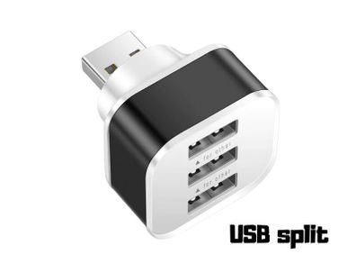 3 Port USB Charger Hub Splitter Multi USB Charging Adapter Black White