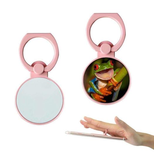 Personalised Round phone ring holder - Pink