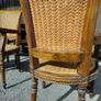 Antique French set of 2 Solid Walnut Louis XVI Armchairs cane work on seat and backrest Image 5