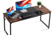 Computer Desk, 160 cm Office Gaming Desk for Home Office, Writing Study Work Modern Simple Table with Metal Frame for Large Legroom