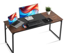 Computer Desk, 160 cm Office Gaming Desk for Home Office, Writing Study Work Modern Simple Table with Metal Frame for Large Legroom