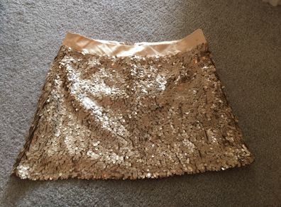 New Golden Sequin Mini Skirt Size 10