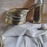 Karen Millen Gold Platform Court Shoes Image 7