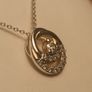 Sterling Silver Swarovski Zirconia Pendant and Chain Image 2