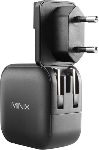 MINIX 66W Turbo 3-Port GaN Wall Charger 2 x USB-C Fast Charging Adapter, 1 x USB-A Quick Charge 3.0, Compatible with Laptop, iPad Pro, iPhone 14 Pro,Max XR XS X SE2 and More (NEO P1) - Boxed!