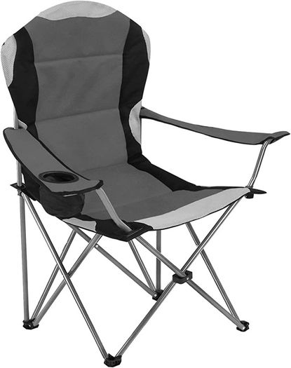 Camping Chair, Padded Camping Chairs for Adults with Armrests and Cup Holder, Heavy Duty Folding Chair Portable for Fishing Beach, Perfect for Caravan Trips, BBQs, Garden, Picnic, Travelling (FREE SHIPPING)