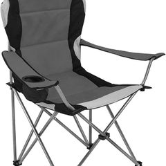 Camping Chair, Padded Camping Chairs for Adults with Armrests and Cup Holder, Heavy Duty Folding Chair Portable for Fishing Beach, Perfect for Caravan Trips, BBQs, Garden, Picnic, Travelling (FREE SHIPPING)