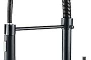Kitchen Sink Mixer Tap, Spring Kitchen Taps with Pull Down Sprayer, Commercial Kitchen Faucet Single Handle Lever, High Arc Swivel 360 2 Spray Mode Mixer Tap (Black)