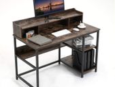 _Desk with shelf small computer table with monitor stand office table industrial style work table laptop table home office desk study table furniture for study table PC