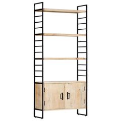 4-Tier Bookcase 80x30x180 cm Solid Mango Wood
