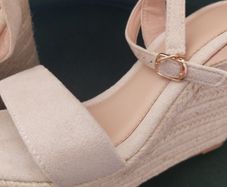Cream suede wedge sandal
