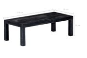 Coffee Table Black 110x50x35 cm Solid Mango Wood